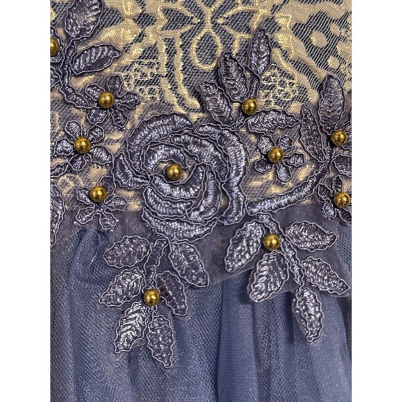 Girls Size 9 Jacquard Dress Sleeveless Dress with Jacket and Bag, Formal Blue - Picture 16 of 16